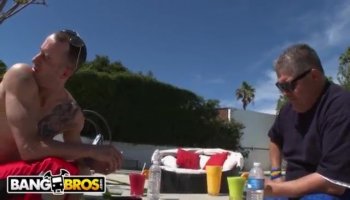 Kendra Lust makes out with Xander, who licks her big tits
